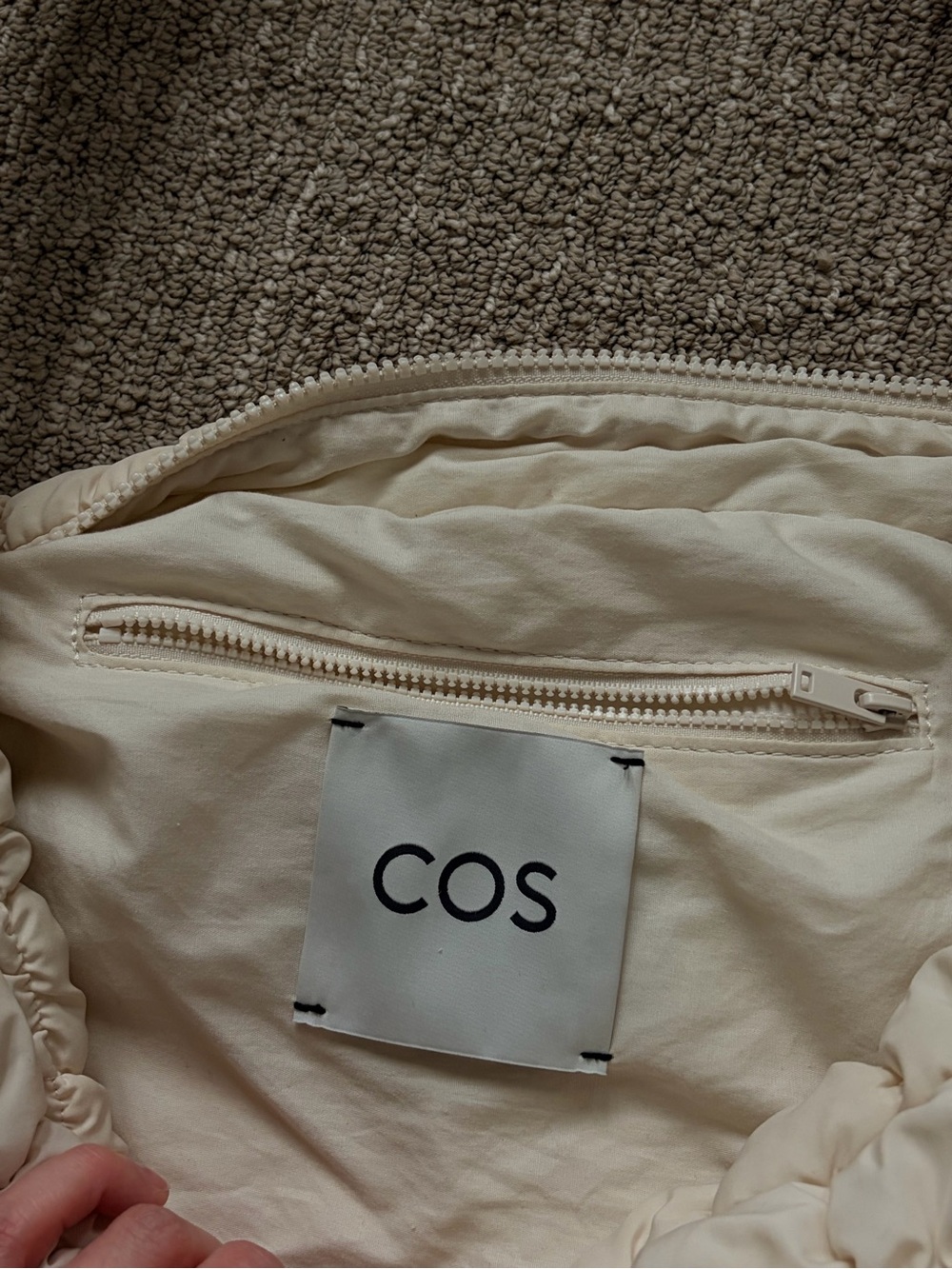 COS Large Cream Quilted Tote - Picture 3 of 3